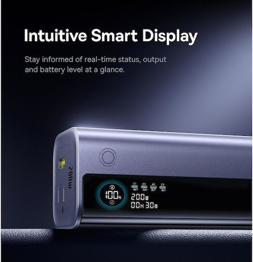 Baseus EnerGeek GR11 Baterie Externă 25000mAh 200W cu Port USB-A și Port USB-C Încărcare Rapidă Gri