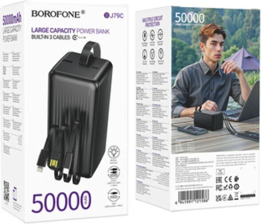 Borofone BJ79C Power Bank 50000mAh with USB-A Port and USB-C Port Black