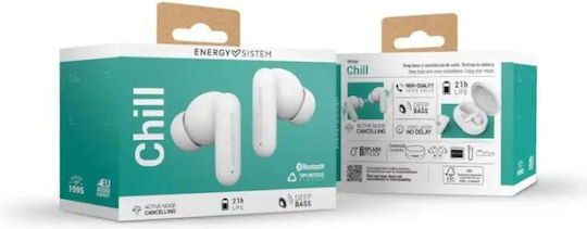 Chill In-Ear Bluetooth-Freisprecheinrichtung Kopfhörer mit Schweißresistenz und Ladeetui Weiß