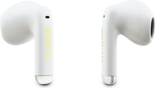 Guess Line Glossy Classic Logo In-Ear Bluetooth Handsfree Headphones with Charging Case Gold
