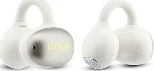 Guess Metallic Finish Classic Logo Open Ear Bluetooth Handsfree Headphones with Charging Case Gold