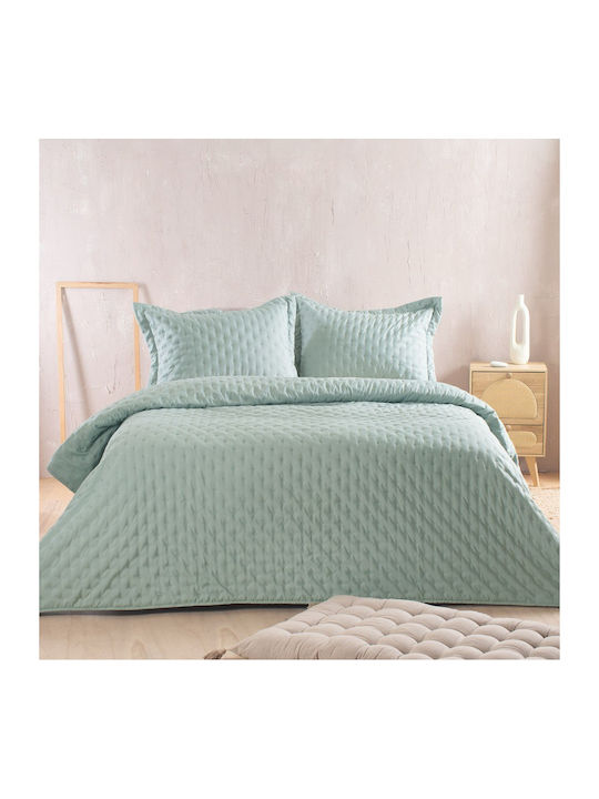Rythmos Rythmos Tagesdecken Set Microsatin Aqua 160x240cm 2 Stück