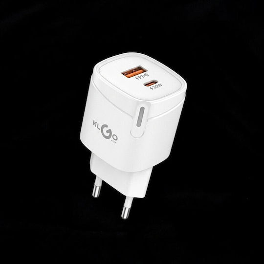 USB-A and USB-C Port Charger 30W Power Delivery White (PD-79)