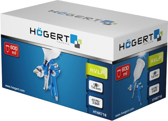 Högert Technik Πιστόλι Βαφής Αέρος HVLP Άνω Δοχείου 1.4mm