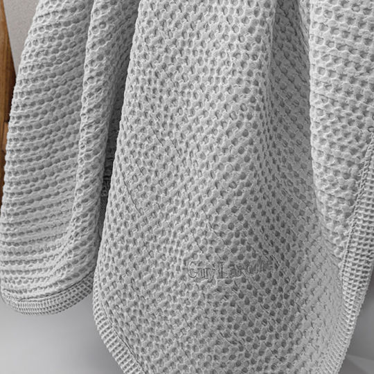 Guy Laroche Cot Waffle Grey Silver Blanket 110x140cm
