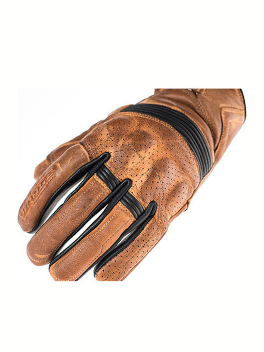 Virage Atrani Summertime Men's Leather Motorcycle Riding Gloves Brown