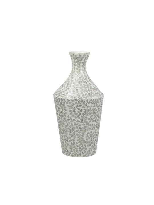 Artekko Dekorative Bambusvase Elfenbein Grau 30x30xH61cm
