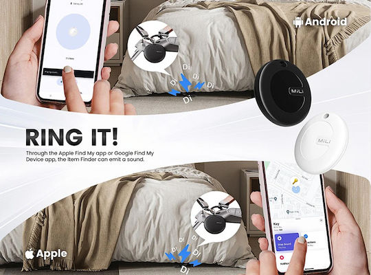 MiLi MiTag Duo Kompatibel mit Apple Find My & Google Find Hub Weiß