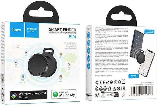 Hoco E101 Compatible with Apple Find My & Google Find Hub Black