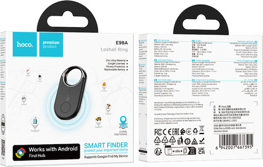 Hoco E98A Compatible With Google Find Hub Black
