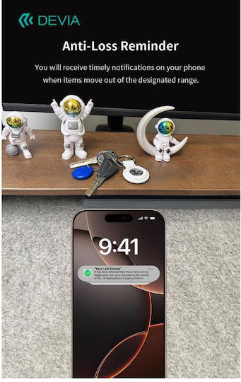 Devia Lite Tag G2305 Compatible with Apple Find My Transparent