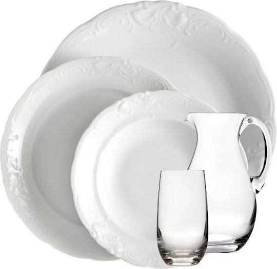 Emfasi White Porcelain Dinnerware Set 27pcs