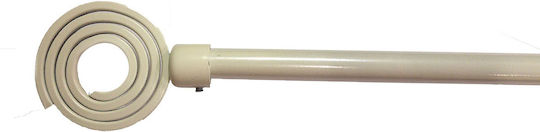 Extendable Metallic Single Curtain Pole Φ16mm 120-210cm White