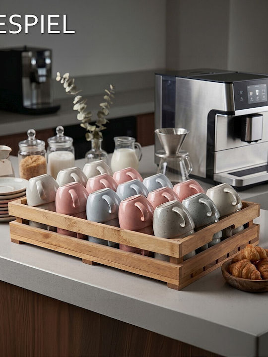 Espiel Essentials Set Cappuccino Cups Porcelain Blue 220ml 6 Pieces