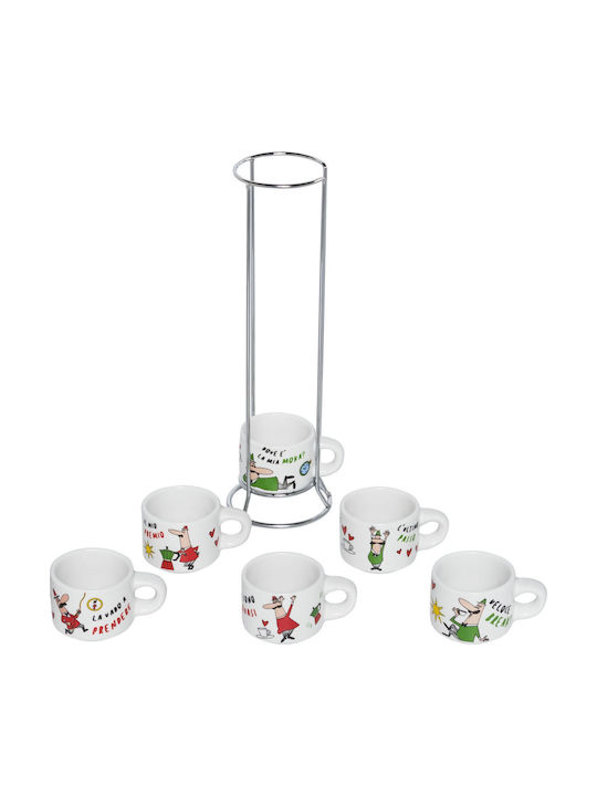 Bialetti Porcelain Coffee Cup Set White 6pcs