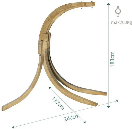 Showood Βάση Αιώρας Ξύλινη Καναπέ Μπεζ 232x195x137cm