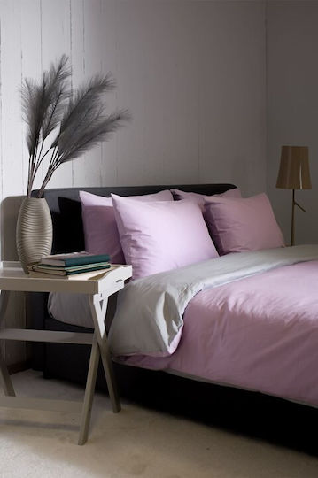 Viokarpet Duvet Cover Home View Lilac Lt Grey Set Single 165x245 Cm