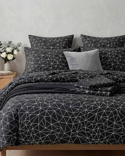 Olia Home Παπλωματοθήκη Βαμβακερή Μονή 160x240 Μαύρο