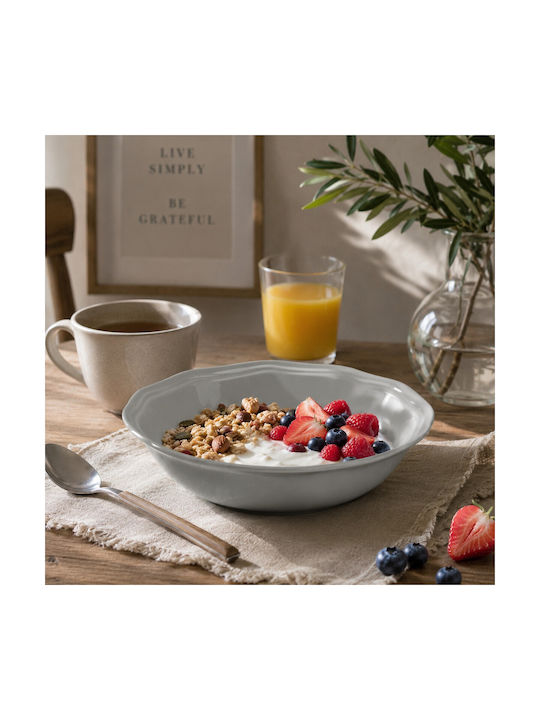 Ankor Premium Classic Serving Bowl Round made of Porcelain Gray with Diameter 16.5cm