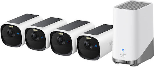 Eufy Eufy Kameraüberwachungssystem mit 4 Drahtlosen IP-Kameras 4MP mit Steuerzentrale & Festplatte 16TB