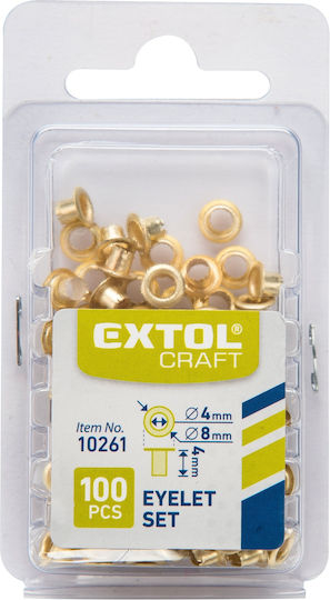 Set Capse Grommets 100 Bucăți 10261 Culoare Aurie 4/8mm