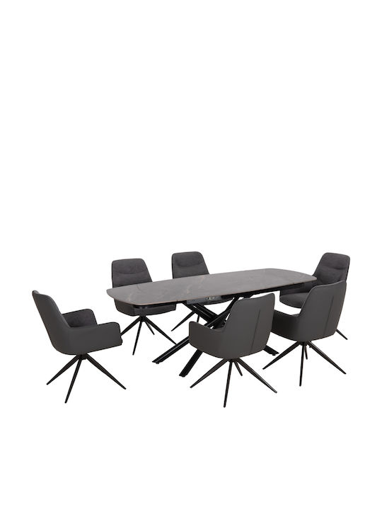 Esszimmermöbel-Set Vanta Erweiterbar mit 6 Stücken 140(+60)x90cm
