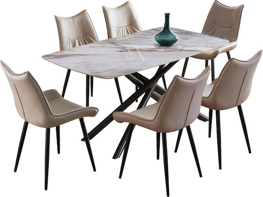 Set Mobila Living Iska Cu 6 Scaune 160x90cm