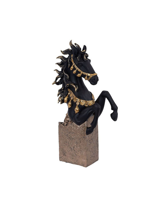 Table Decorative Horse Black & Gold 22x10x40cm 12980 752-11633