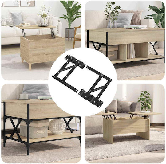 Möbelbeschläge Anhebung Bett 12 Stück Schwarz 34 x 9,5 x 4 mm Schwarz 864847