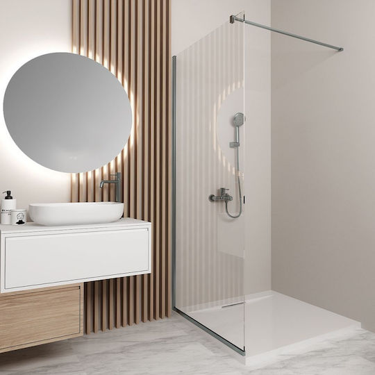 Orabella Serena Shower Screen for Shower 60x200cm Clear Glass Gun Metal
