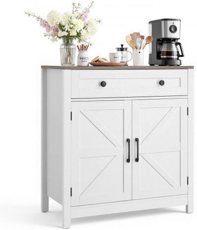 Μπουφές από Ξύλο & Μέταλλο με Συρτάρια White 75x37.5x80cm