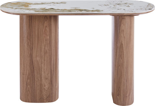 Marblex Consolă din Lemn și Marmură Ceramică L120xl40xÎ76cm