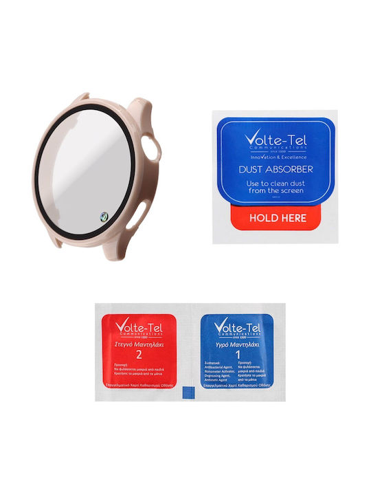 Volte-Tel Edge Cover Plastic Case with Tempered Glass in White Colour for Xiaomi Watch 5