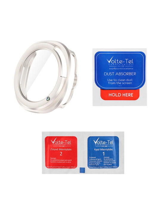 Volte-Tel Edge Cover Πλαστική Θήκη με Τζαμάκι σε χρώμα για Samsung Galaxy Watch 8 Classic 46mm