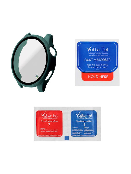 Volte-Tel Edge Cover Plastic Case with Tempered Glass in Green Colour for Xiaomi Watch 5