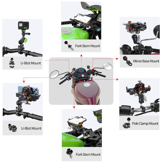 LanParte Balls for Motorcycle Mobile Mount