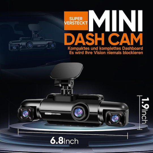 Cameră Auto 4 Canale GPS WiFi Ecran IPS de 3,18 Inch 4K+1080p 2K+2x1080p 4x1080p Card SD 64 GB Senzor G WDR Înregistrare Video în Buclă Viziune de Noapte Control Vocal Monitorizare Parcare Vizualizare Față Spate Interior