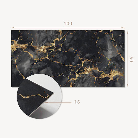 Panou Decorativ Autocolant Din Vinil Imprimat 100x50 Cu Model Elegant De Marmură