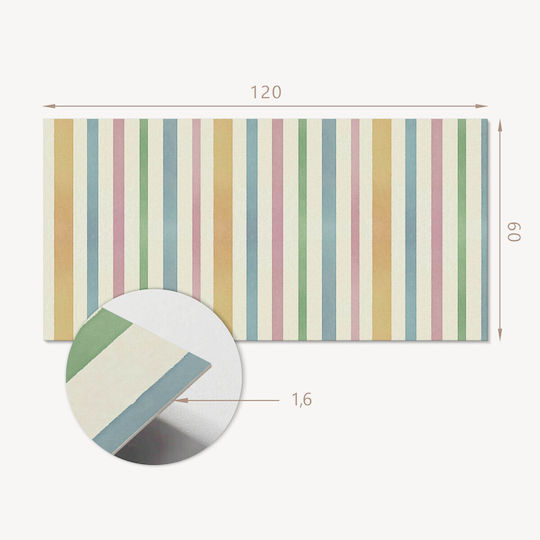 Autocolant Vinilic Tipărit Panou 120x60 Cm Dungi Verticale Multicolore
