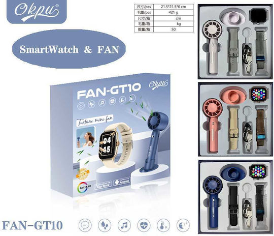 FAN-GT10 with Wireless Handheld Fan Smartwatch (Black)