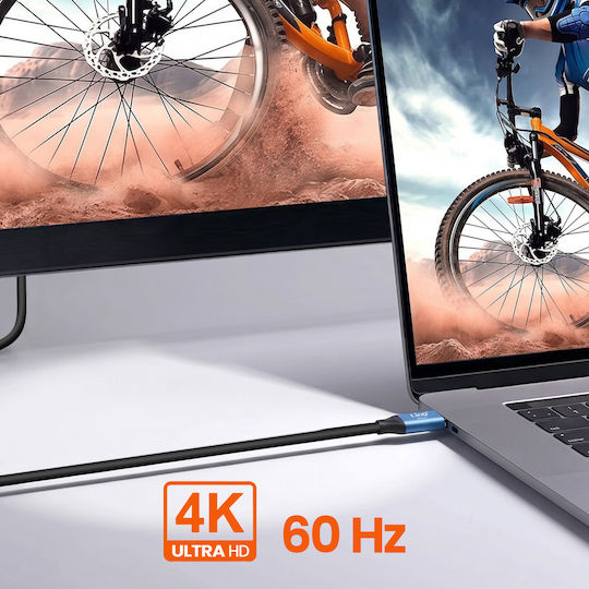 Linq Usb-C Към HDMI Видео Адаптер Кабел 4K 60Hz 1.8м Екраниран Черен