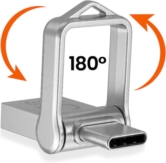 Linq Stick USB 32g Conector Dublu Type-C USB 3.0 Capac Rotativ Gri