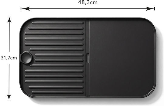 Rohnson Prime Elektrischer Grill Mit Beinen und Gerillter Platte 2600W Mit Deckel und Einstellbarem Thermostat 48.3x31.7cm