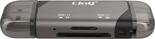 Linq Kartenleser SD microSD Hochgeschwindigkeits USB-C USB-A 5 Gbps Graue