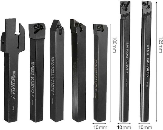 Satz Lathe Messer Abnehmbare Einsätze 7 Stück Drehwerkzeuge Bohrstange Hartmetall Einsatz Drehwerkzeuge 21 Stück