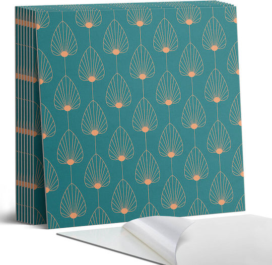 Wandsticker & Wandgemälde Vinyl Wanddekoration Modernes Innenraumdesign Blattmuster Kreise 9x30x30 cm