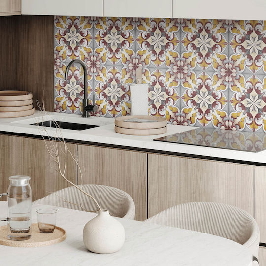 Vinyl Tile Sticker Pack Mosaic Flower Pattern 6x60x30 Pcs