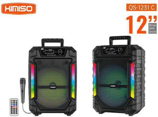 Kimiso Karaoke Speaker with Wired Microphone and Lighting Effects QS-1231C 260523 Black
