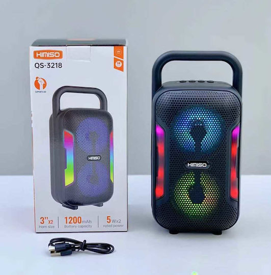 Kimiso QS-3218 Bluetooth Speaker 10W with Radio and Battery Life up to 3 Hours Black