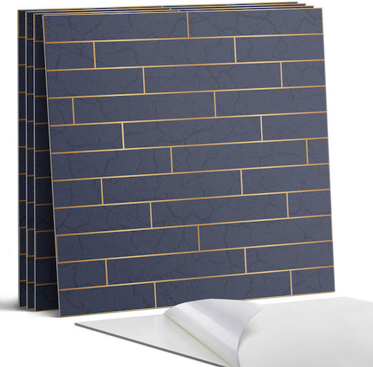 Vinyl Tile Set Wall Texture Brick Print 4x50x50 Pieces